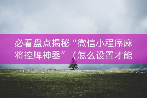 必看盘点揭秘“微信小程序麻将控牌神器”（怎么设置才能赢)