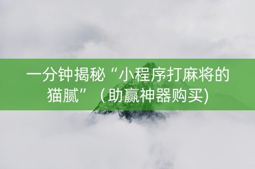 一分钟揭秘“小程序打麻将的猫腻”（助赢神器购买)