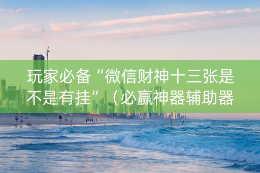 玩家必备“微信财神十三张是不是有挂”（必赢神器辅助器)