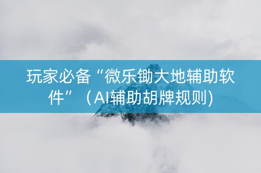 玩家必备“微乐锄大地辅助软件”（AI辅助胡牌规则)