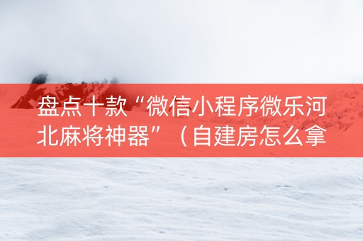盘点十款“微信小程序微乐河北麻将神器”（自建房怎么拿好牌)