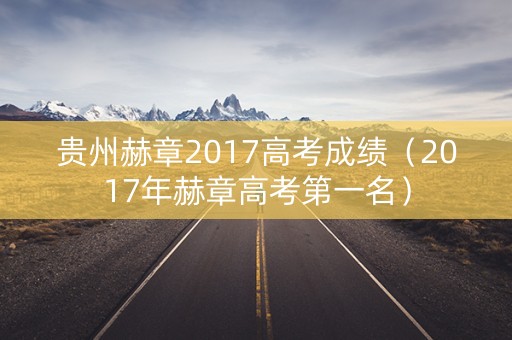 贵州赫章2017高考成绩（2017年赫章高考第一名）