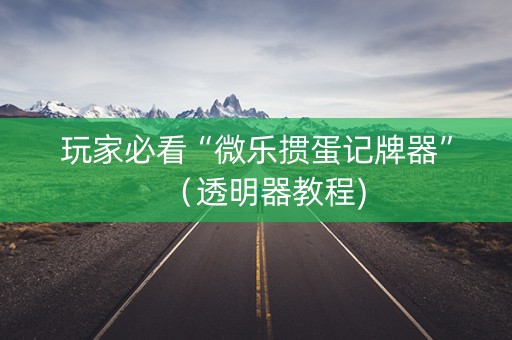 玩家必看“微乐掼蛋记牌器”（透明器教程)