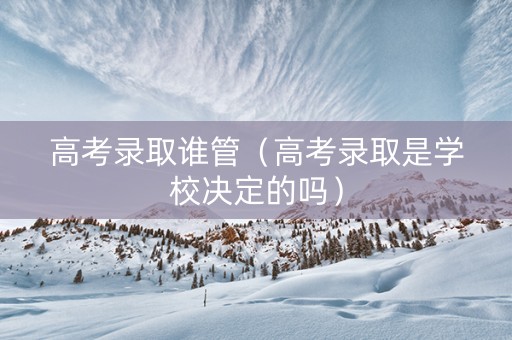 高考录取谁管（高考录取是学校决定的吗）