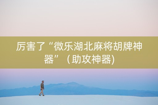 厉害了“微乐湖北麻将胡牌神器”（助攻神器)
