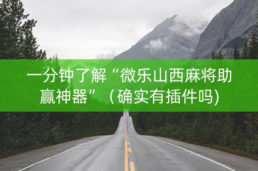 一分钟了解“微乐山西麻将助赢神器”（确实有插件吗)