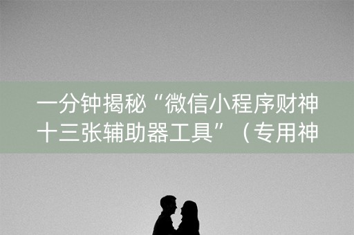一分钟揭秘“微信小程序财神十三张辅助器工具”（专用神器下载)