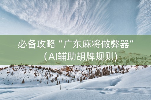 必备攻略“广东麻将做弊器”（AI辅助胡牌规则)
