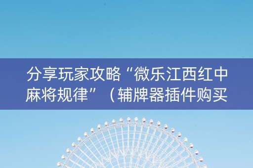 分享玩家攻略“微乐江西红中麻将规律”（辅牌器插件购买)