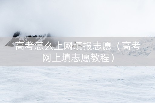 高考怎么上网填报志愿（高考网上填志愿教程）
