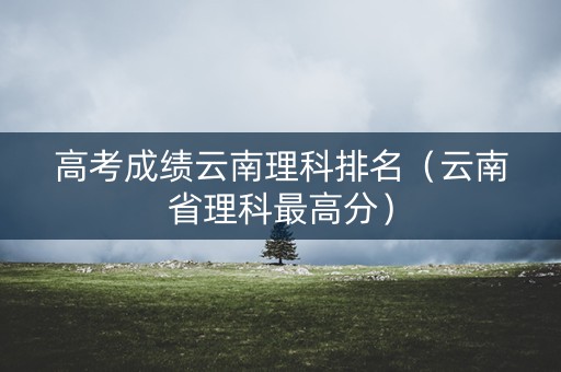 高考成绩云南理科排名（云南省理科最高分）