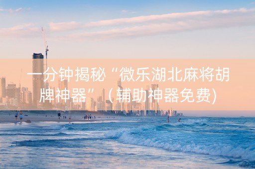 一分钟揭秘“微乐湖北麻将胡牌神器”（辅助神器免费)