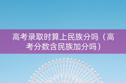 高考录取时算上民族分吗（高考分数含民族加分吗）
