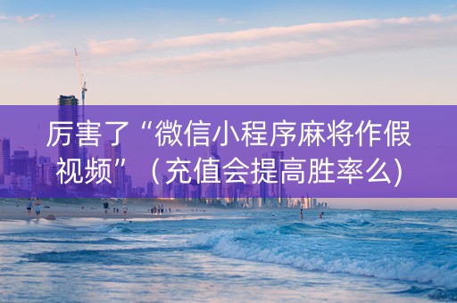 厉害了“微信小程序麻将作假视频”（充值会提高胜率么)