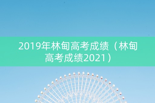 2019年林甸高考成绩（林甸高考成绩2021）