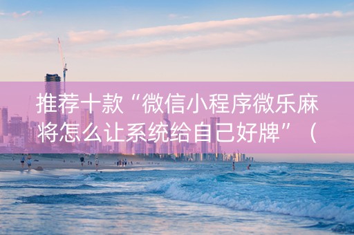 推荐十款“微信小程序微乐麻将怎么让系统给自己好牌”（辅助器插件)