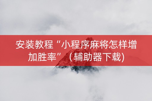 安装教程“小程序麻将怎样增加胜率”（辅助器下载)