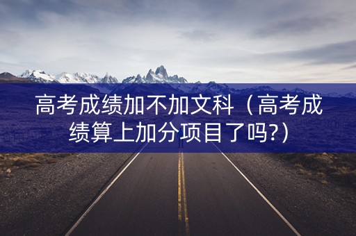高考成绩加不加文科（高考成绩算上加分项目了吗?）