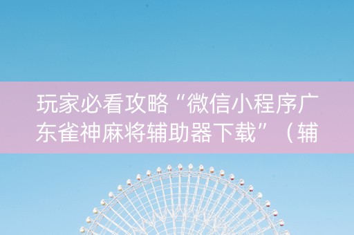 玩家必看攻略“微信小程序广东雀神麻将辅助器下载”（辅牌器插件购买)