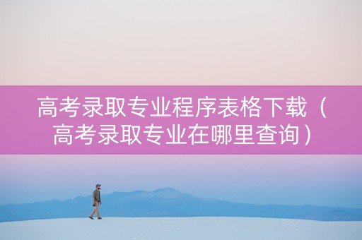 高考录取专业程序表格下载（高考录取专业在哪里查询）