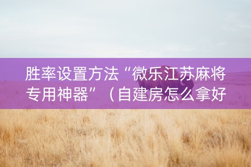 胜率设置方法“微乐江苏麻将专用神器”（自建房怎么拿好牌)