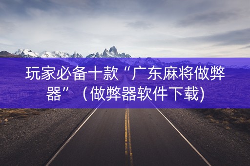 玩家必备十款“广东麻将做弊器”（做弊器软件下载)