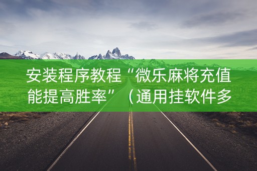 安装程序教程“微乐麻将充值能提高胜率”（通用挂软件多少钱)