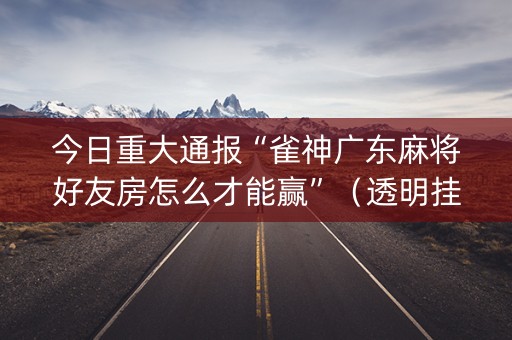 今日重大通报“雀神广东麻将好友房怎么才能赢”（透明挂辅助器)