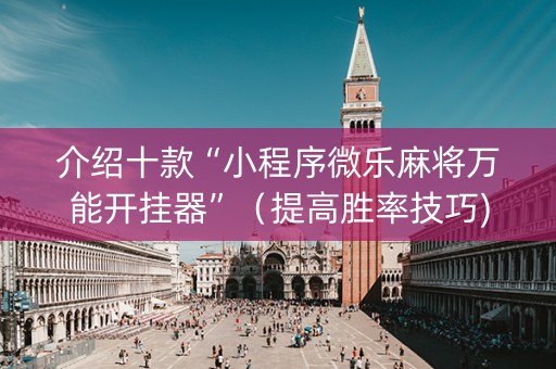 介绍十款“小程序微乐麻将万能开挂器”（提高胜率技巧)