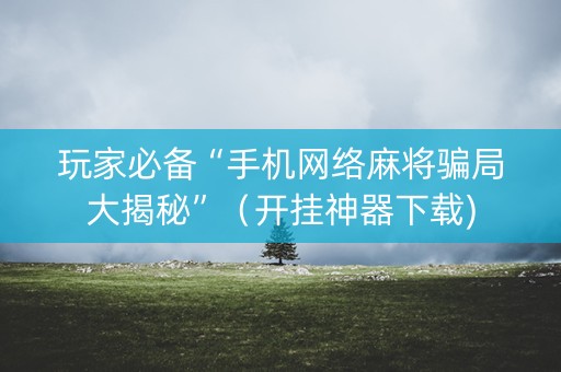 玩家必备“手机网络麻将骗局大揭秘”（开挂神器下载)