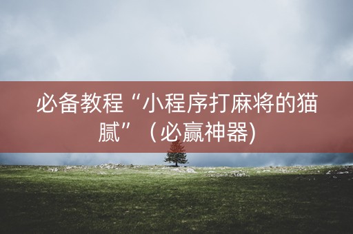 必备教程“小程序打麻将的猫腻”（必赢神器)