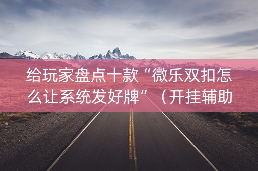 给玩家盘点十款“微乐双扣怎么让系统发好牌”（开挂辅助插件)