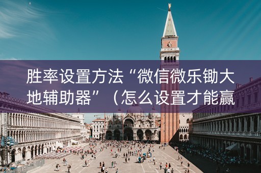 胜率设置方法“微信微乐锄大地辅助器”（怎么设置才能赢)