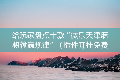 给玩家盘点十款“微乐天津麻将输赢规律”（插件开挂免费AI)