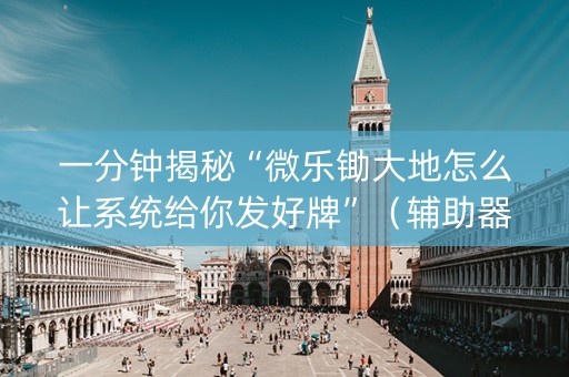 一分钟揭秘“微乐锄大地怎么让系统给你发好牌”（辅助器插件)
