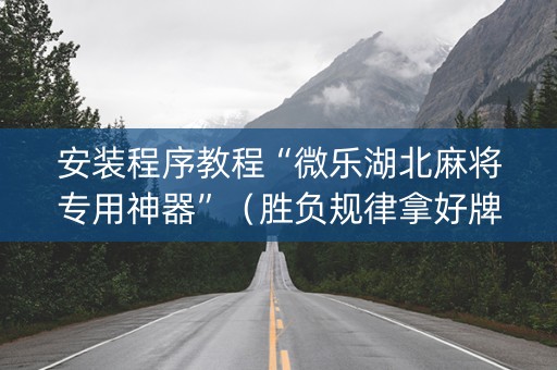 安装程序教程“微乐湖北麻将专用神器”（胜负规律拿好牌)
