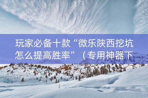 玩家必备十款“微乐陕西挖坑怎么提高胜率”（专用神器下载)