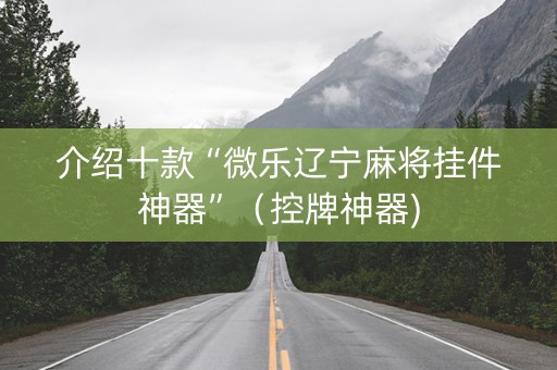 介绍十款“微乐辽宁麻将挂件神器”（控牌神器)