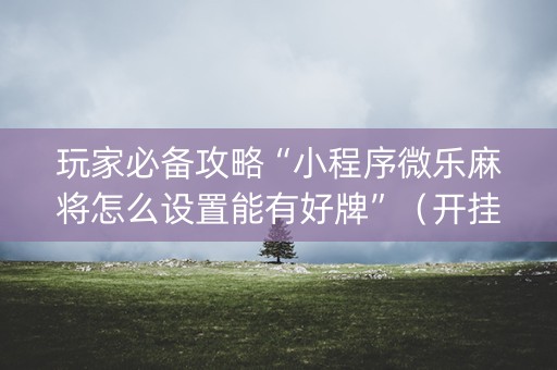 玩家必备攻略“小程序微乐麻将怎么设置能有好牌”（开挂神器下载)