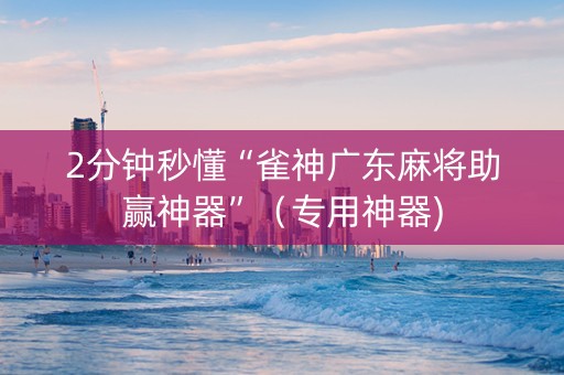 2分钟秒懂“雀神广东麻将助赢神器”（专用神器)