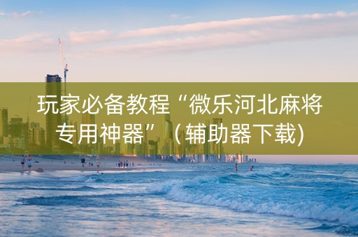 玩家必备教程“微乐河北麻将专用神器”（辅助器下载)