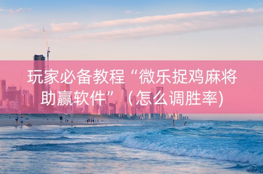 玩家必备教程“微乐捉鸡麻将助赢软件”（怎么调胜率)