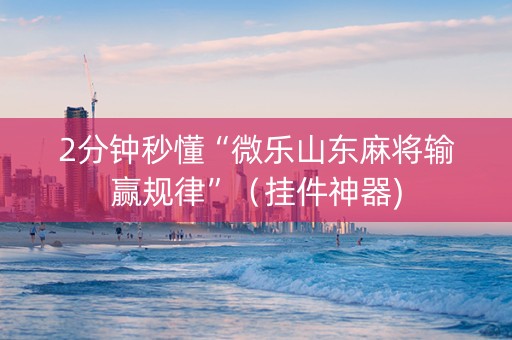2分钟秒懂“微乐山东麻将输赢规律”（挂件神器)