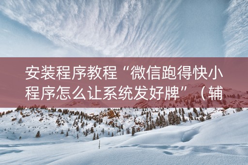 安装程序教程“微信跑得快小程序怎么让系统发好牌”（辅牌器插件购买)