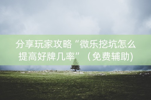 分享玩家攻略“微乐挖坑怎么提高好牌几率”（免费辅助)