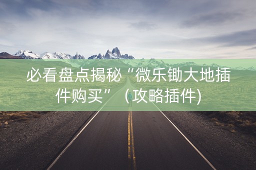 必看盘点揭秘“微乐锄大地插件购买”（攻略插件)
