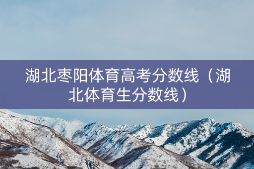 湖北枣阳体育高考分数线（湖北体育生分数线）