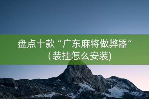 盘点十款“广东麻将做弊器”（装挂怎么安装)