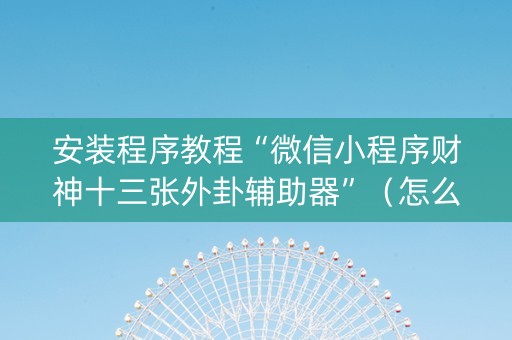 安装程序教程“微信小程序财神十三张外卦辅助器”（怎么设置才能赢)