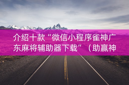 介绍十款“微信小程序雀神广东麻将辅助器下载”（助赢神器)